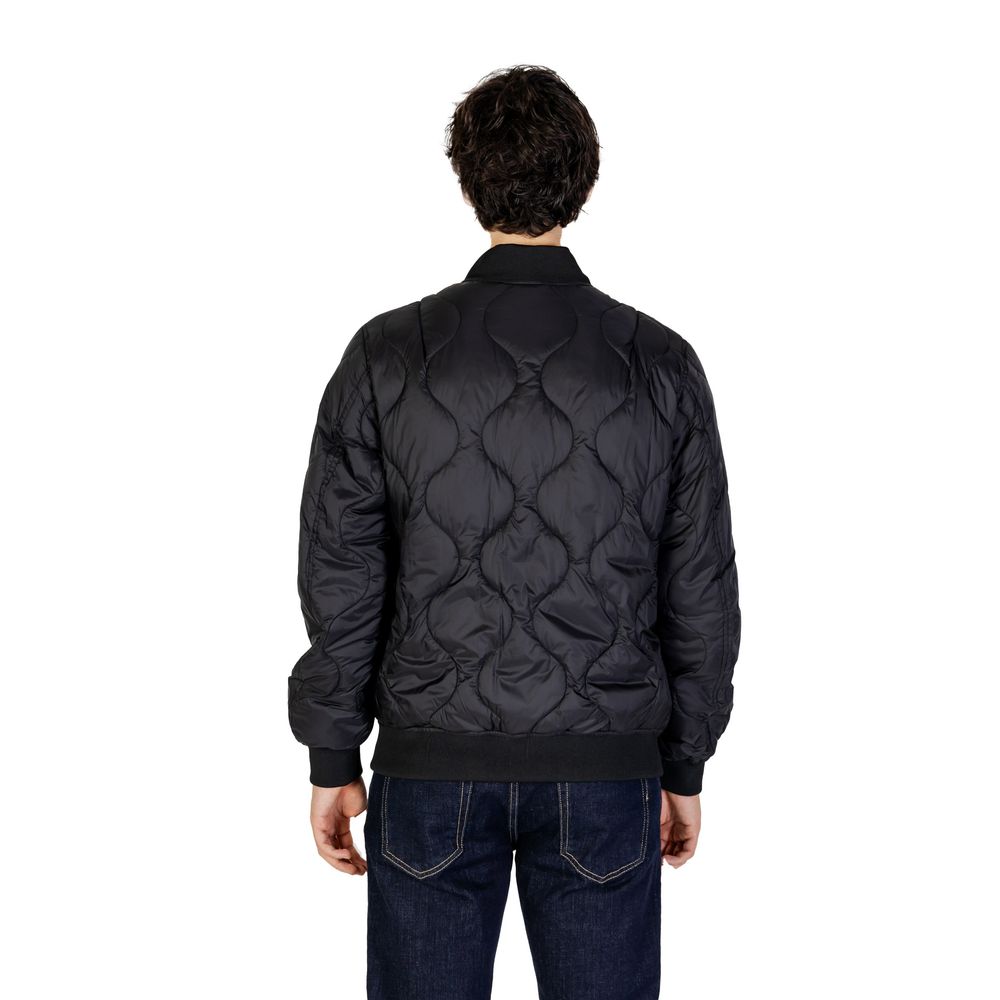 Gianni Lupo Black Polyamide Jackets & Coat Gianni Lupo