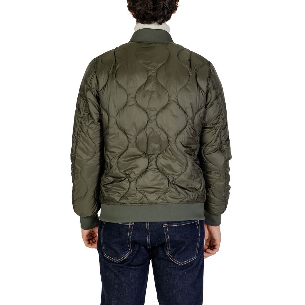 Gianni Lupo Green Polyamide Jackets & Coat Gianni Lupo