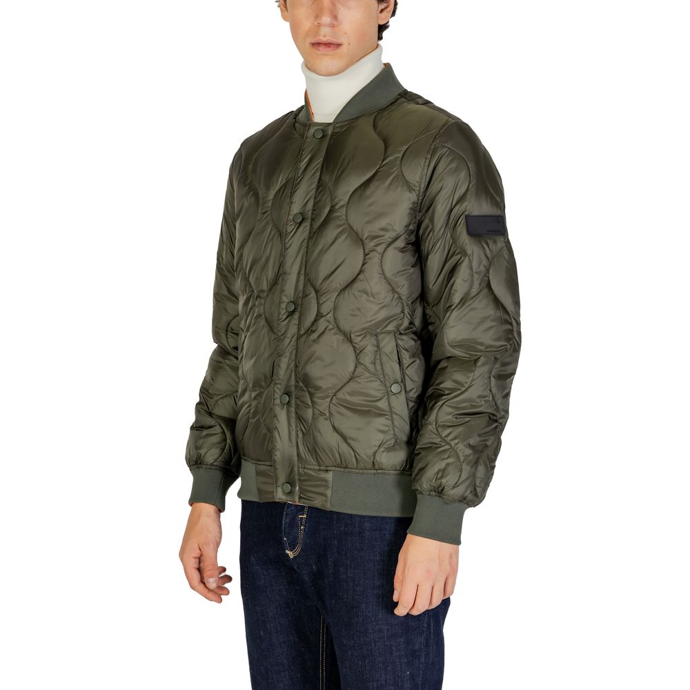 Gianni Lupo Green Polyamide Jackets & Coat Gianni Lupo