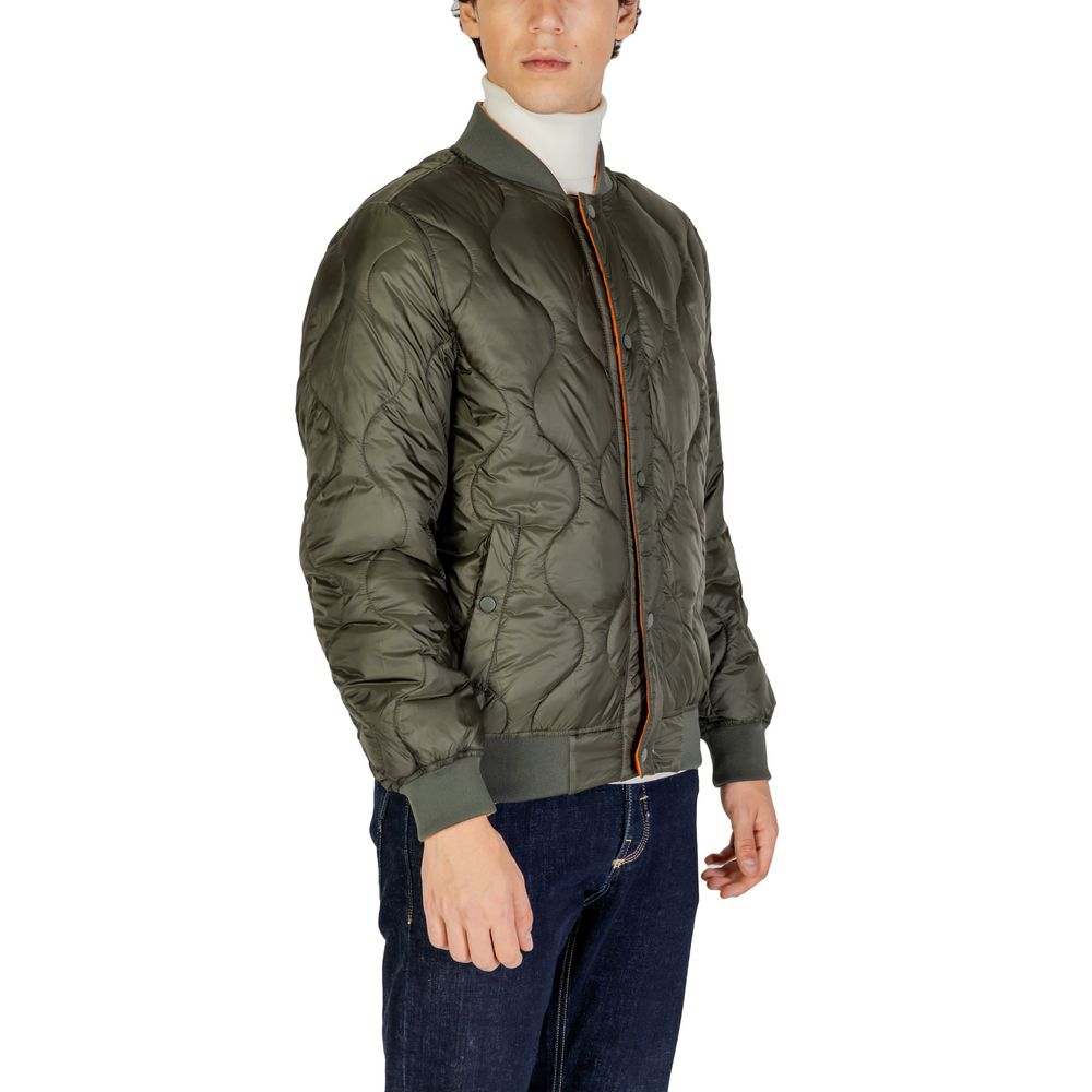 Gianni Lupo Green Polyamide Jackets & Coat Gianni Lupo