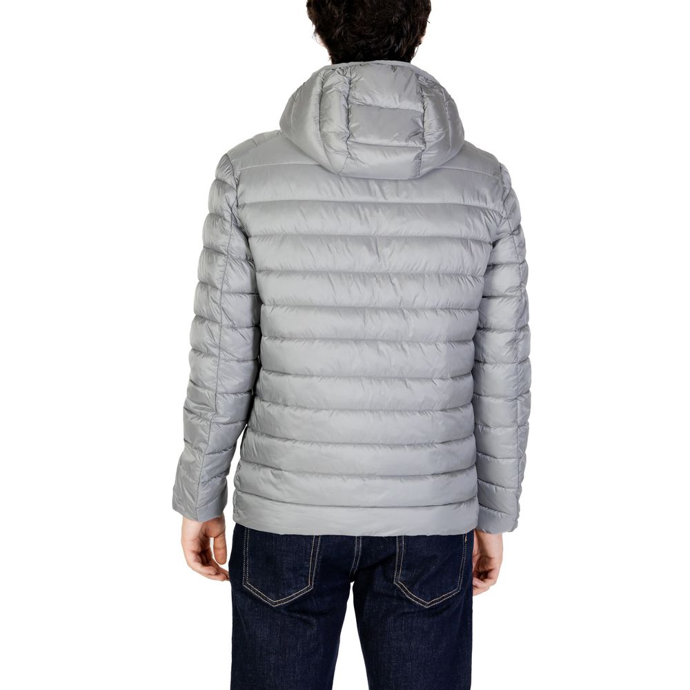 Gianni Lupo Gray Polyamide Jackets & Coat Gianni Lupo