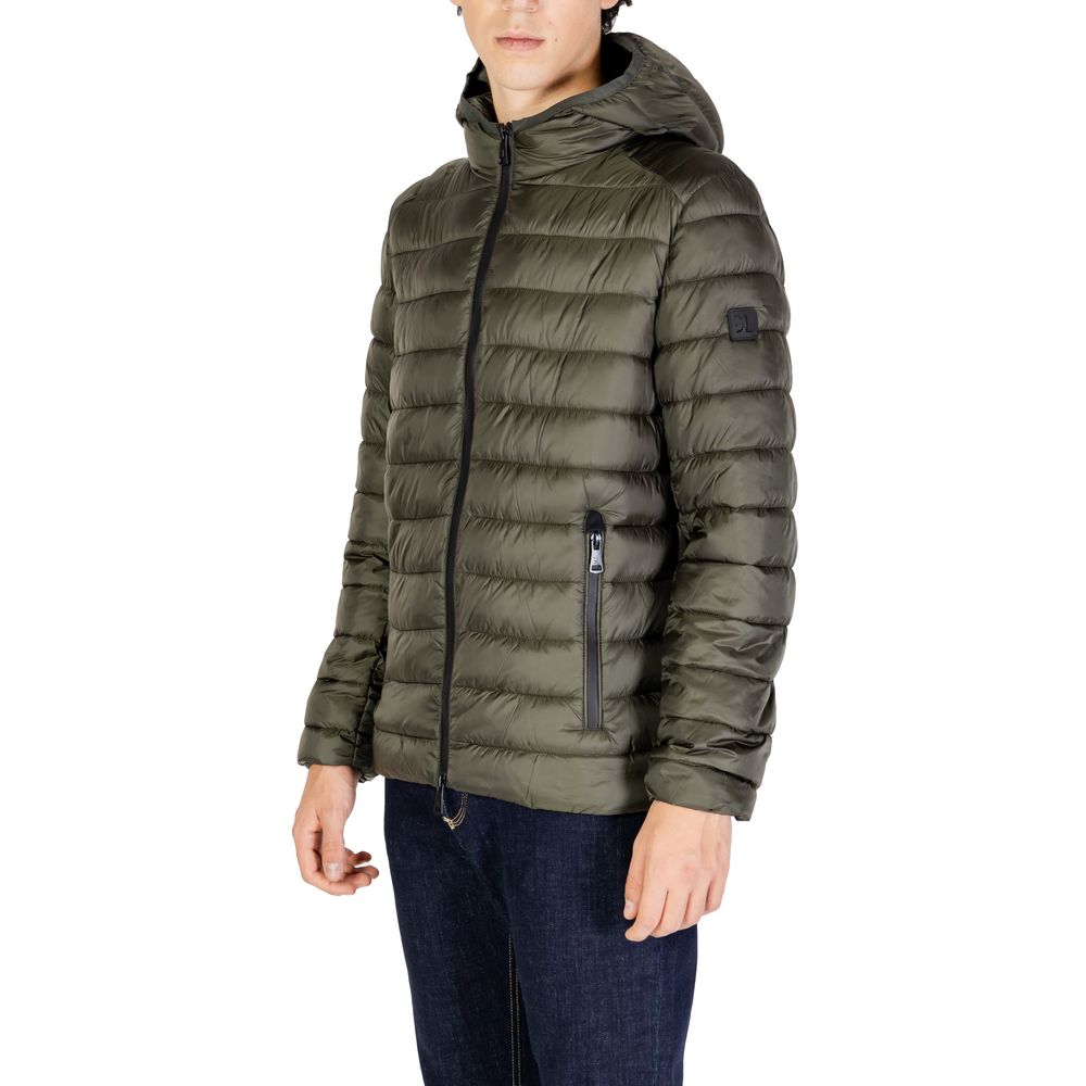 Gianni Lupo Green Polyamide Jackets & Coat Gianni Lupo
