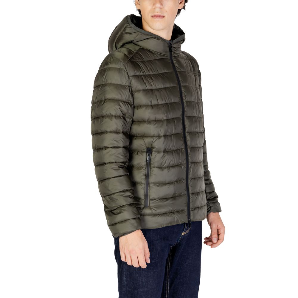 Gianni Lupo Green Polyamide Jackets & Coat Gianni Lupo