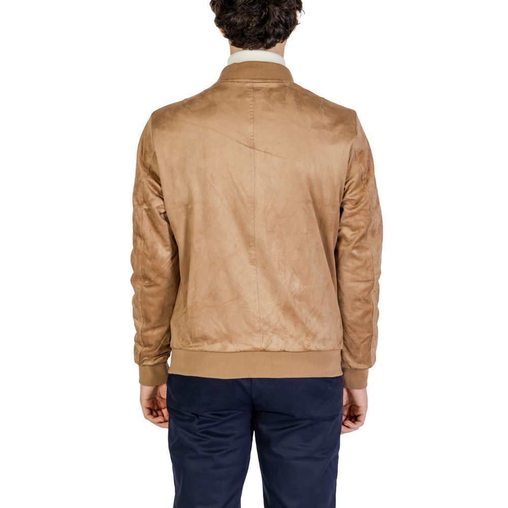 Gianni Lupo Beige Polyester Jackets & Coat Gianni Lupo