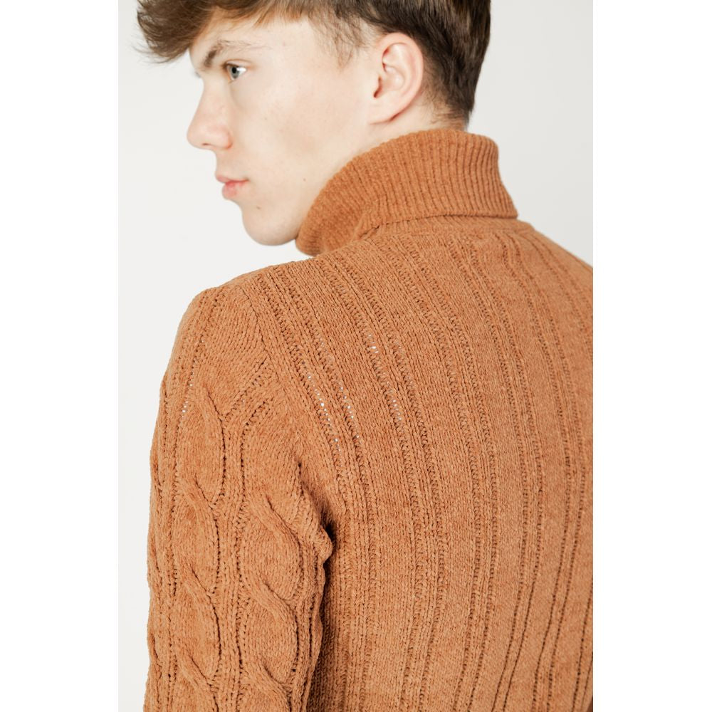 Gianni Lupo Brown Synthetic Turtleneck Gianni Lupo