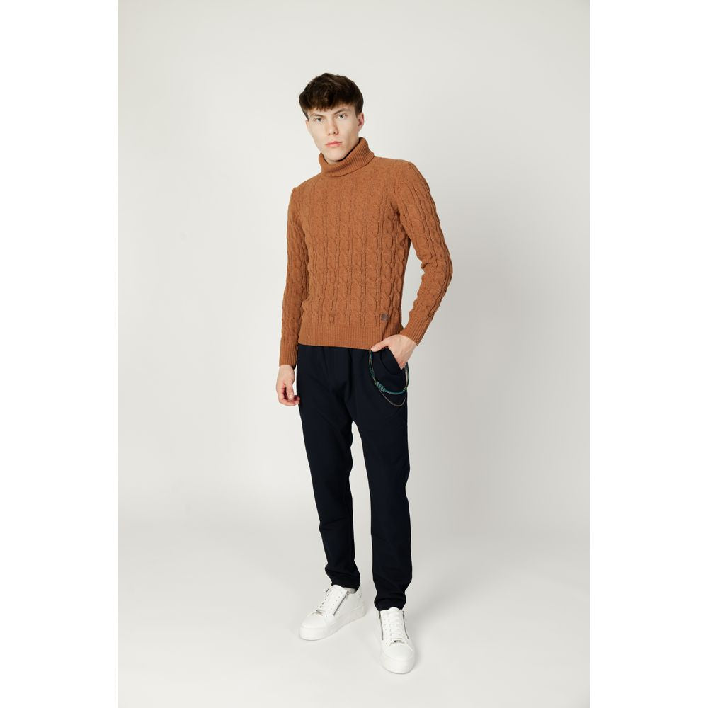 Gianni Lupo Brown Synthetic Turtleneck Gianni Lupo