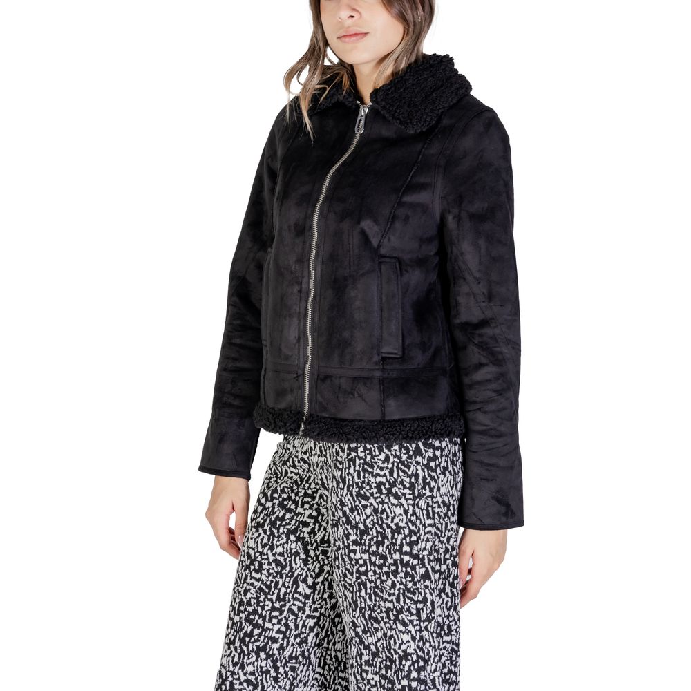 Street One Black Polyester Jackets & Coat Street One