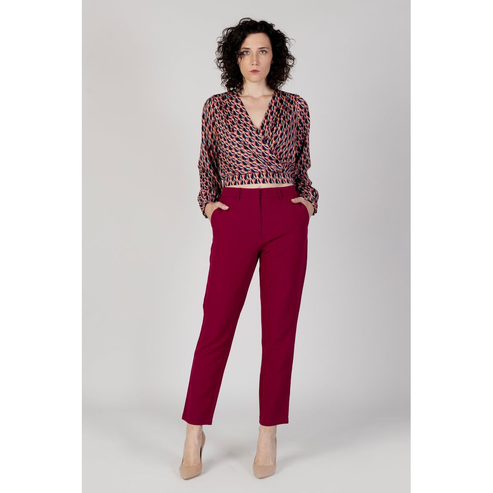 Vila Clothes Bordeaux Polyester Pant Vila Clothes