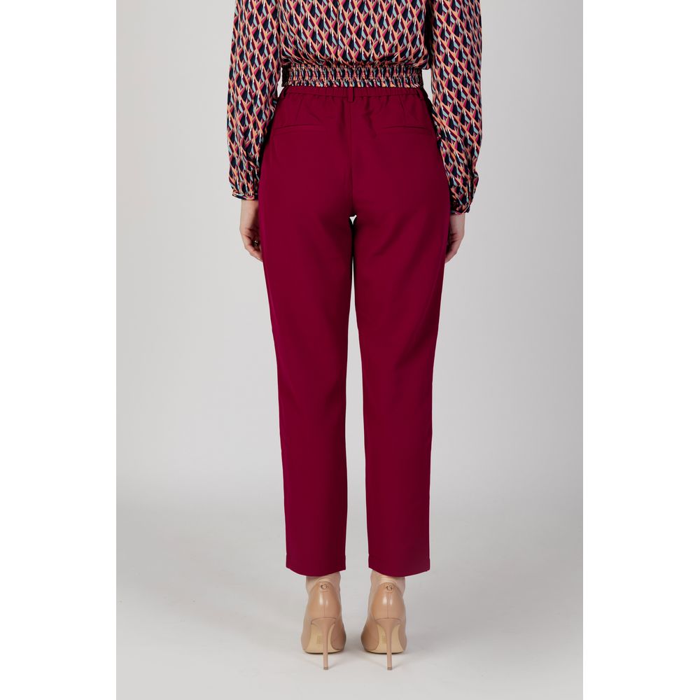 Vila Clothes Bordeaux Polyester Pant Vila Clothes