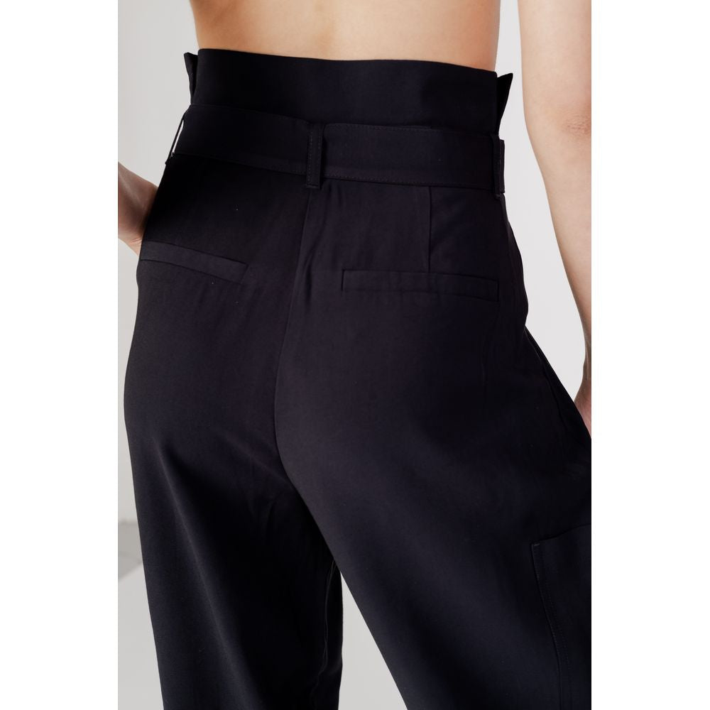Vila Clothes Black Viscose Pant Vila Clothes