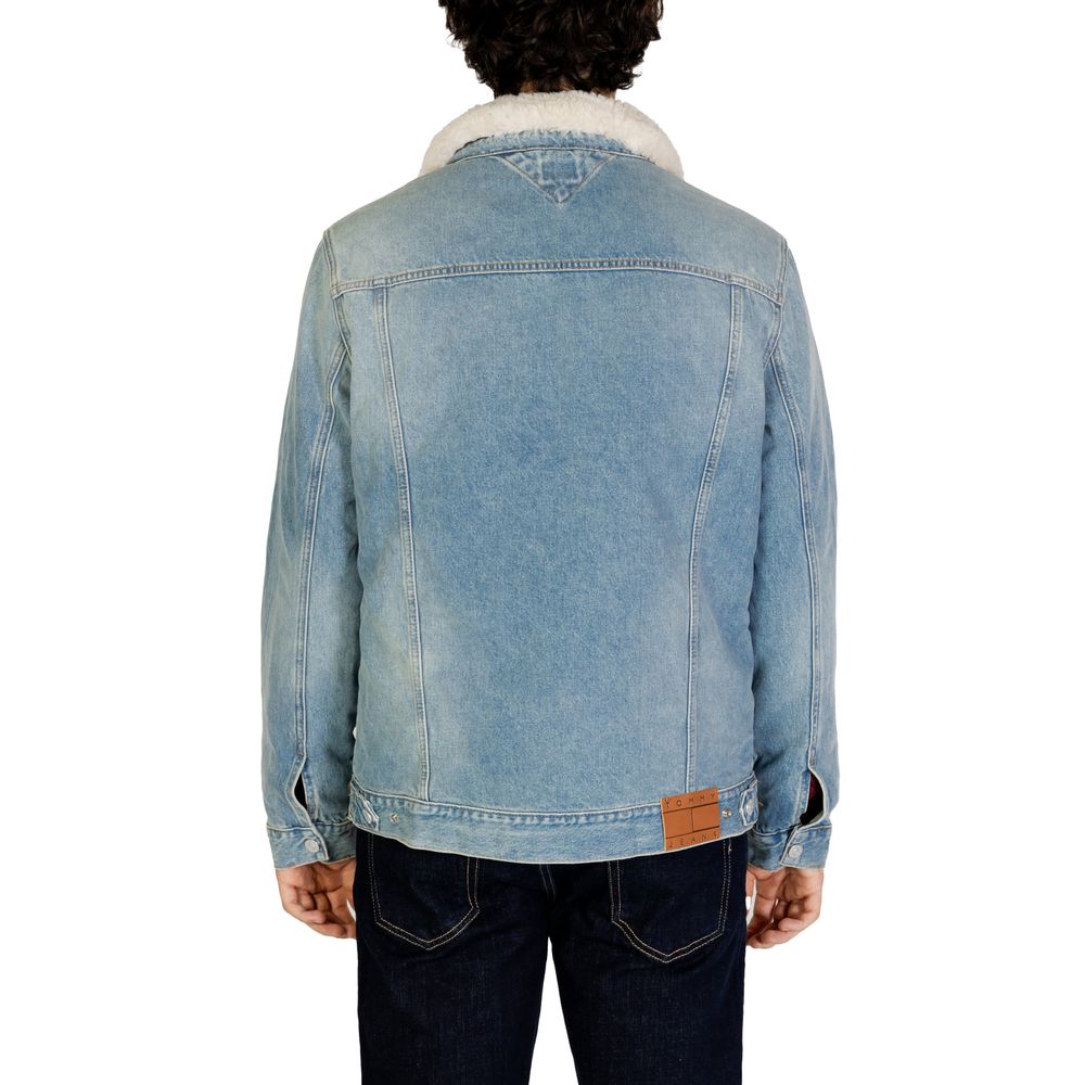 Tommy Hilfiger Jeans Light Blue Cotton Jackets & Coat Tommy Hilfiger Jeans