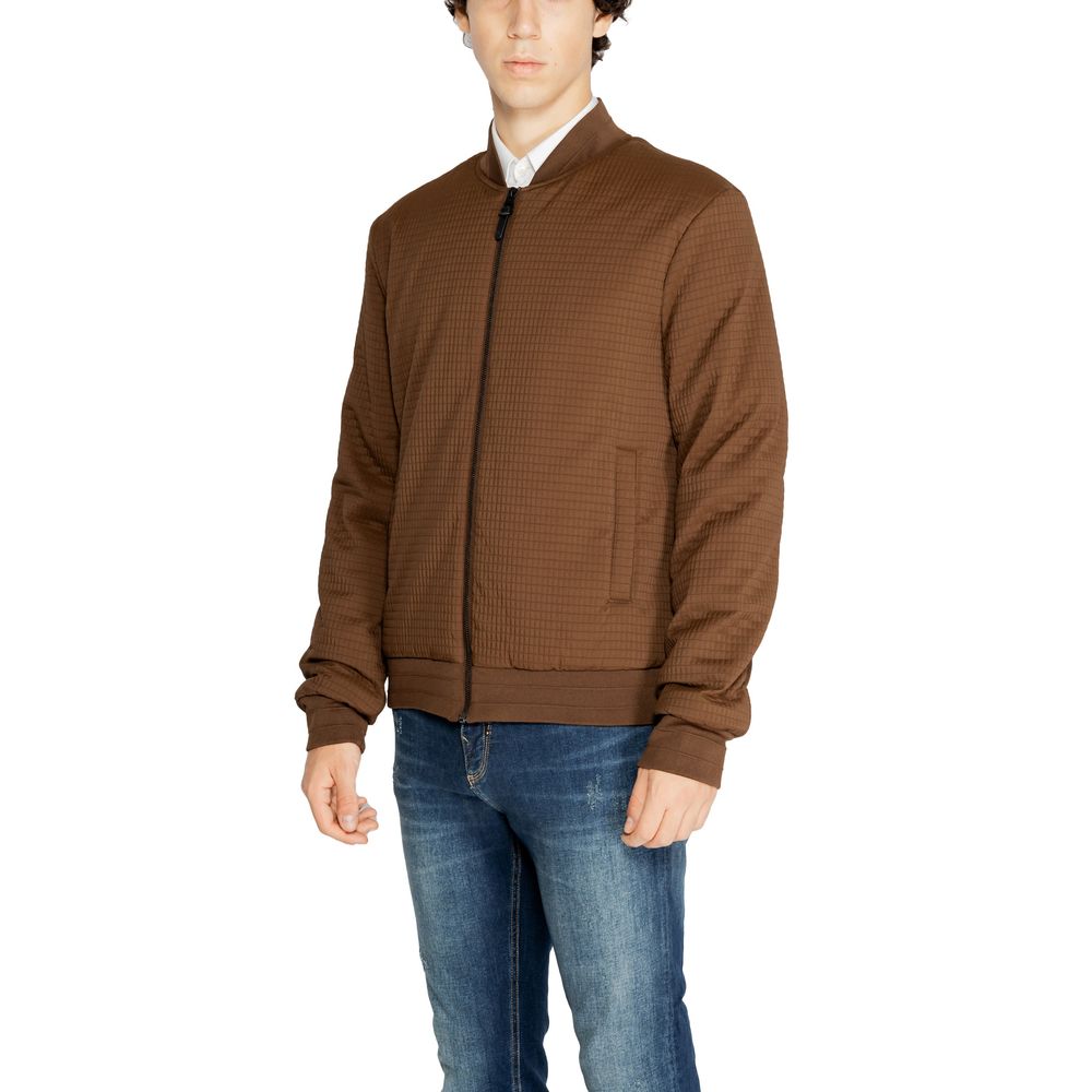 Antony Morato Brown Polyester Jackets & Coat Antony Morato