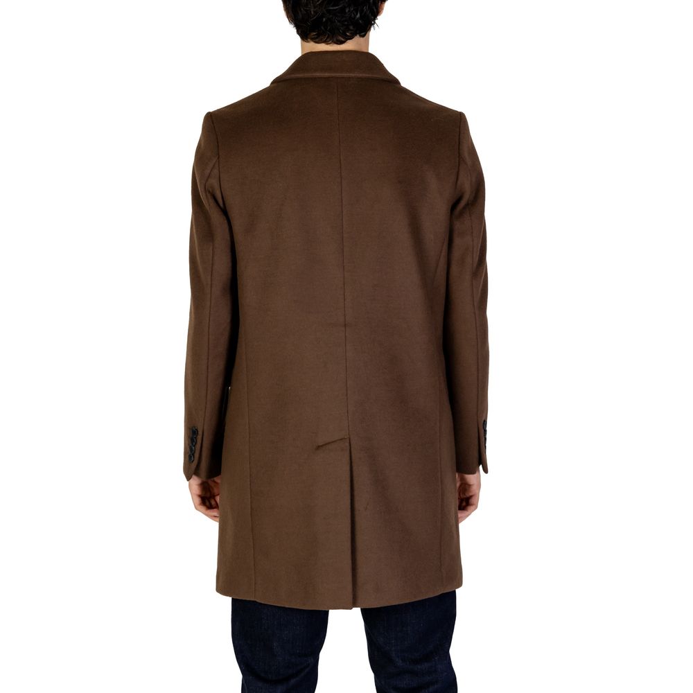 Antony Morato Brown Polyester Coat Antony Morato