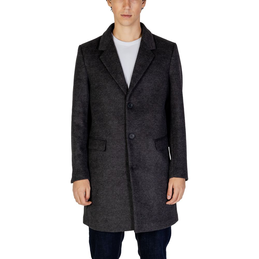 Antony Morato Gray Polyester Coat Antony Morato