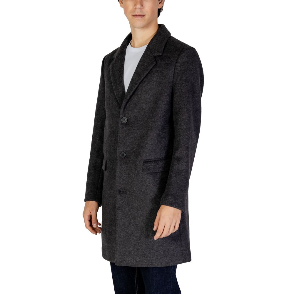 Antony Morato Gray Polyester Coat Antony Morato