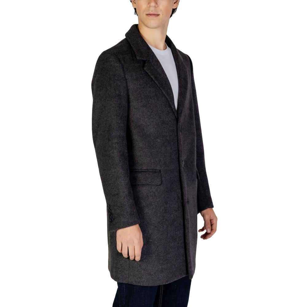 Antony Morato Gray Polyester Coat Antony Morato