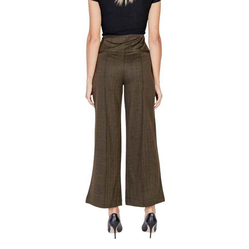 ICHI Green Polyester Pant ICHI