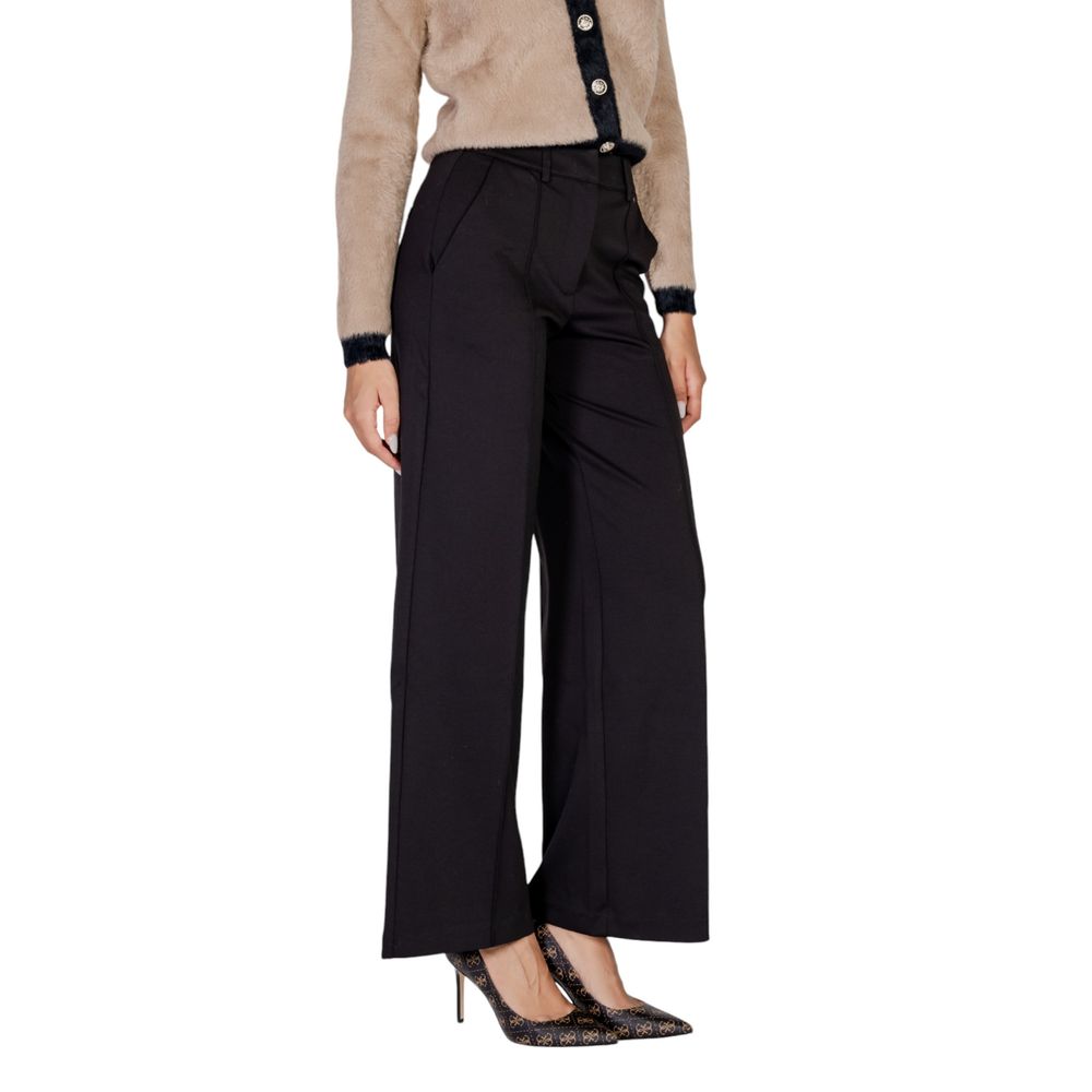 ICHI Black Polyester Pant ICHI
