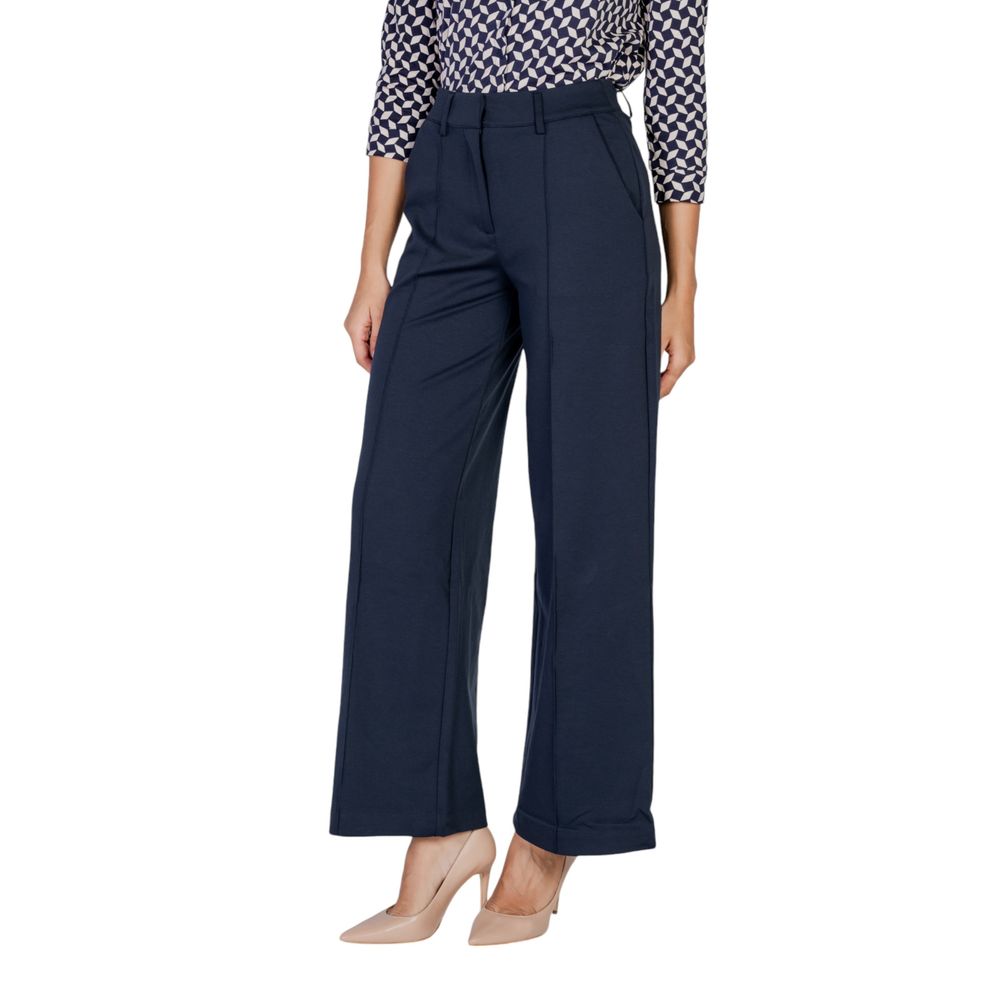 ICHI Blue Polyester Pant ICHI