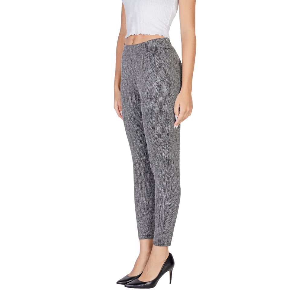 ICHI Black Polyester Skinny Pant ICHI