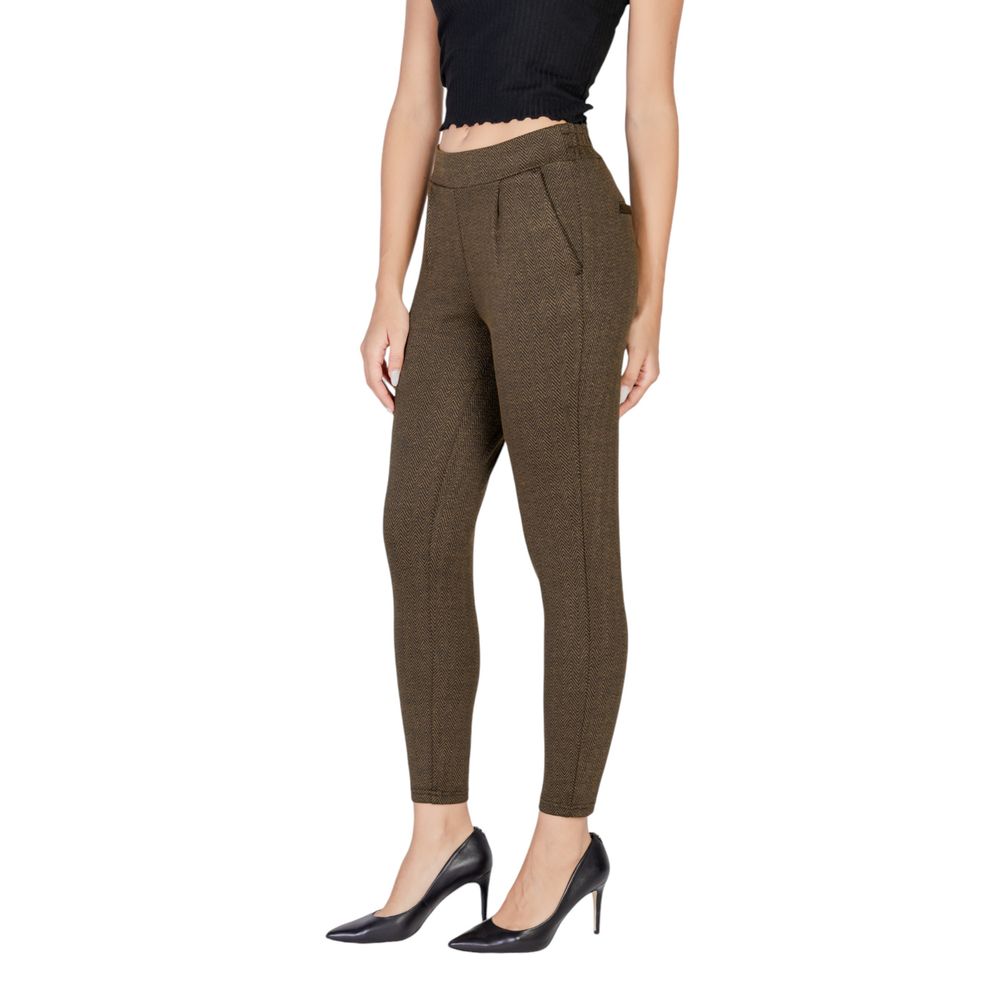 ICHI Green Polyester Skinny Pant ICHI
