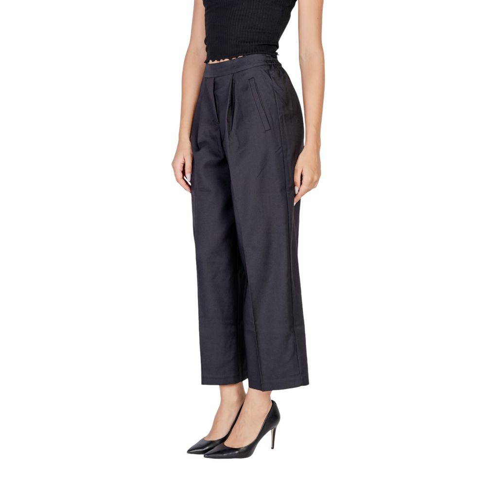 ICHI Black Polyester Pant ICHI