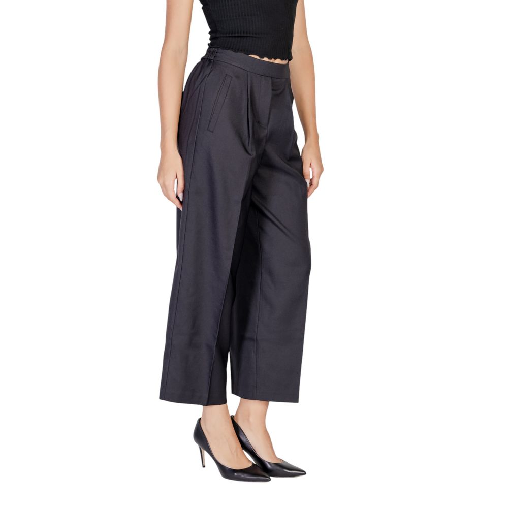 ICHI Black Polyester Pant ICHI