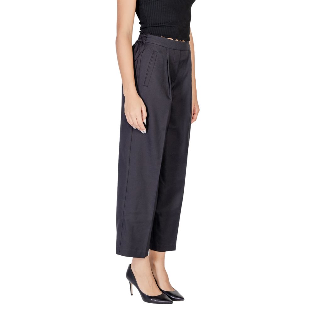 ICHI Black Polyester Pant ICHI