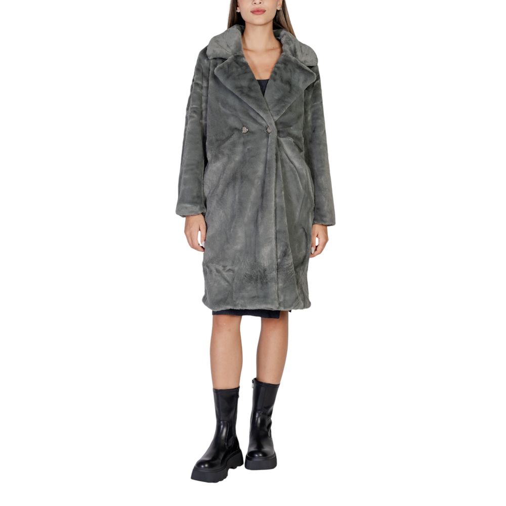 ICHI Black Polyester Jackets & Coat ICHI