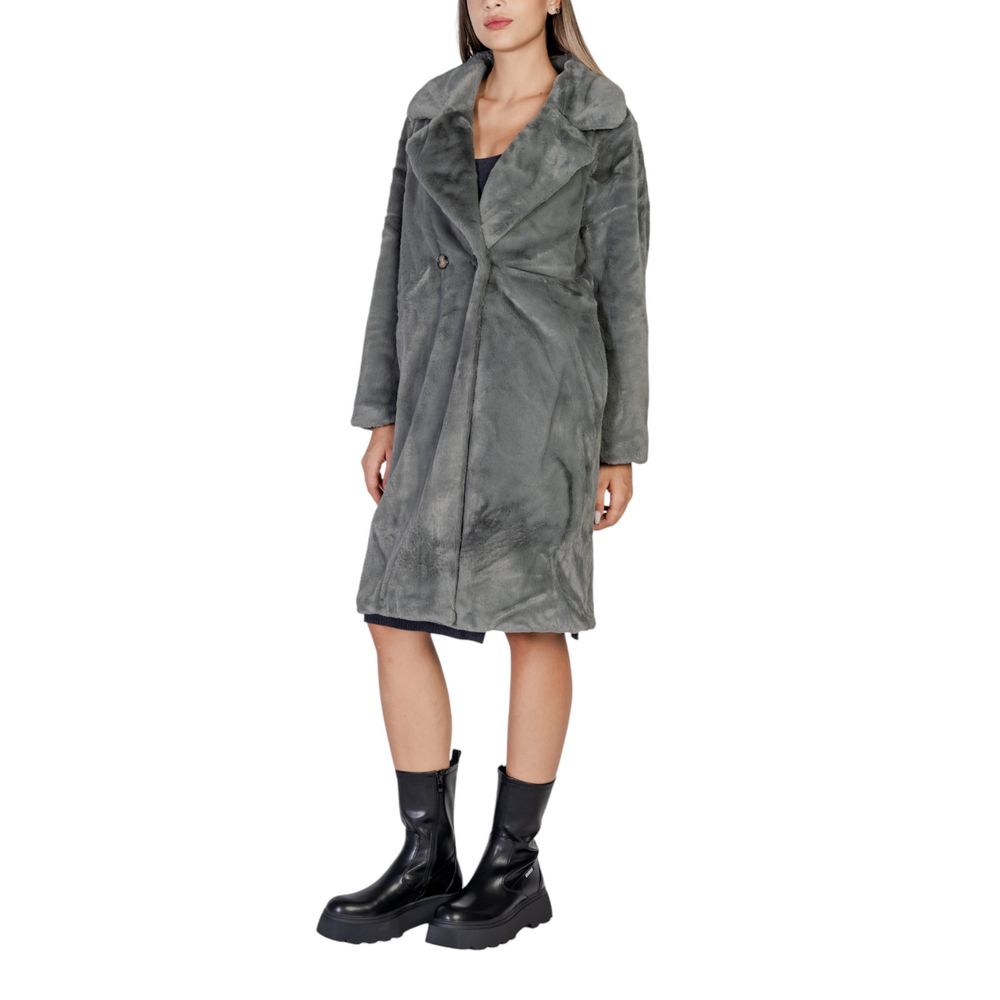 ICHI Black Polyester Jackets & Coat ICHI