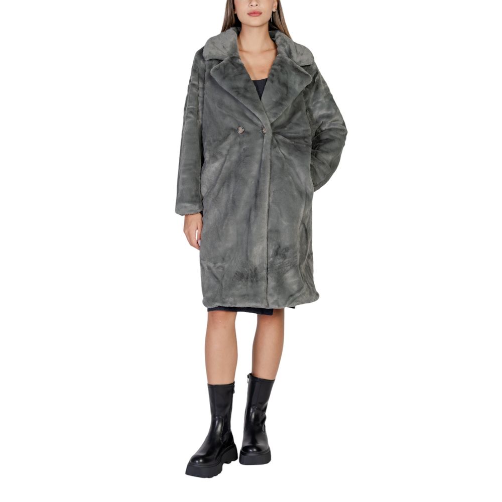 ICHI Black Polyester Jackets & Coat ICHI