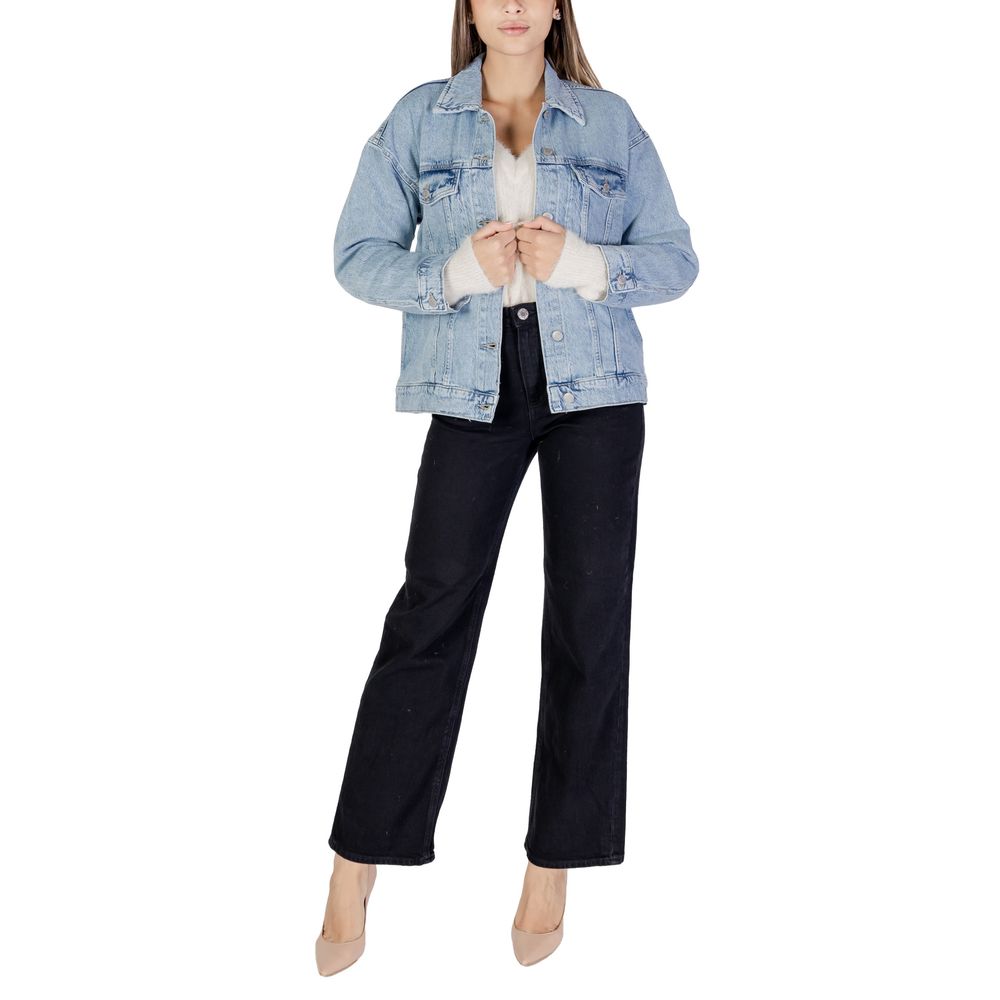 Vero Moda Light Blue Cotton Jackets & Coat Vero Moda