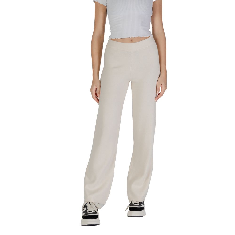 Vero Moda Cream Viscose Pant Vero Moda