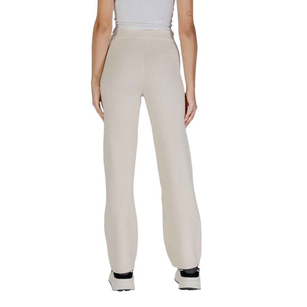 Vero Moda Cream Viscose Pant Vero Moda