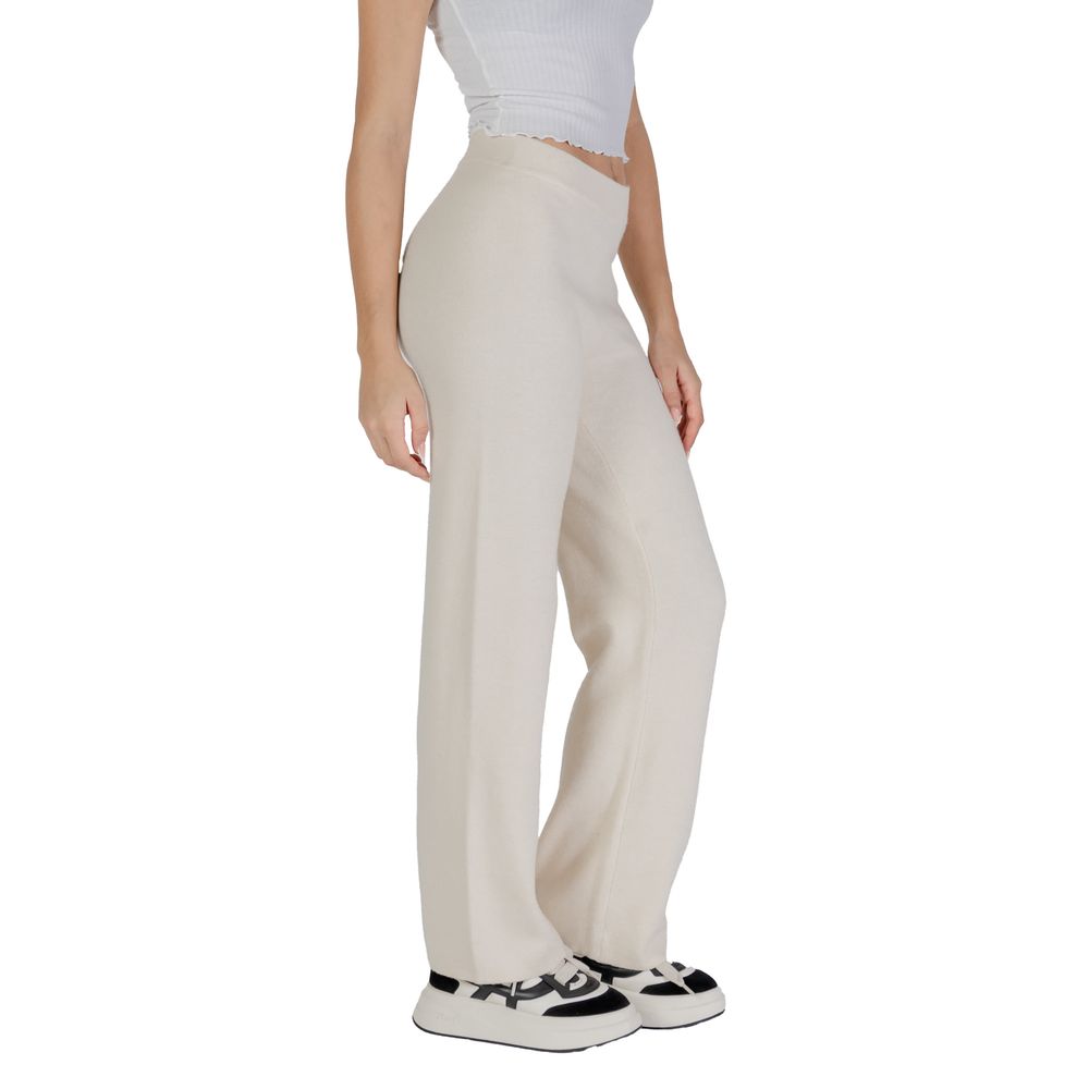 Vero Moda Cream Viscose Pant Vero Moda