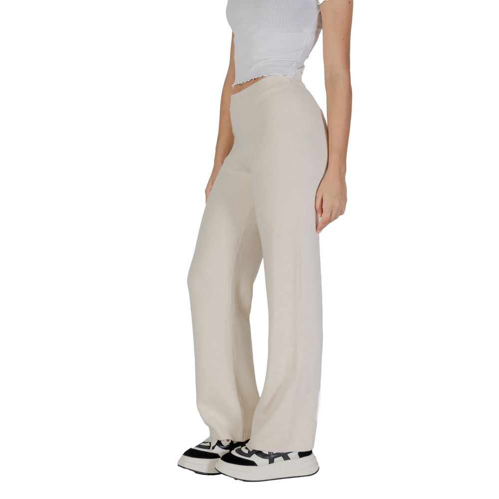Vero Moda Cream Viscose Pant Vero Moda