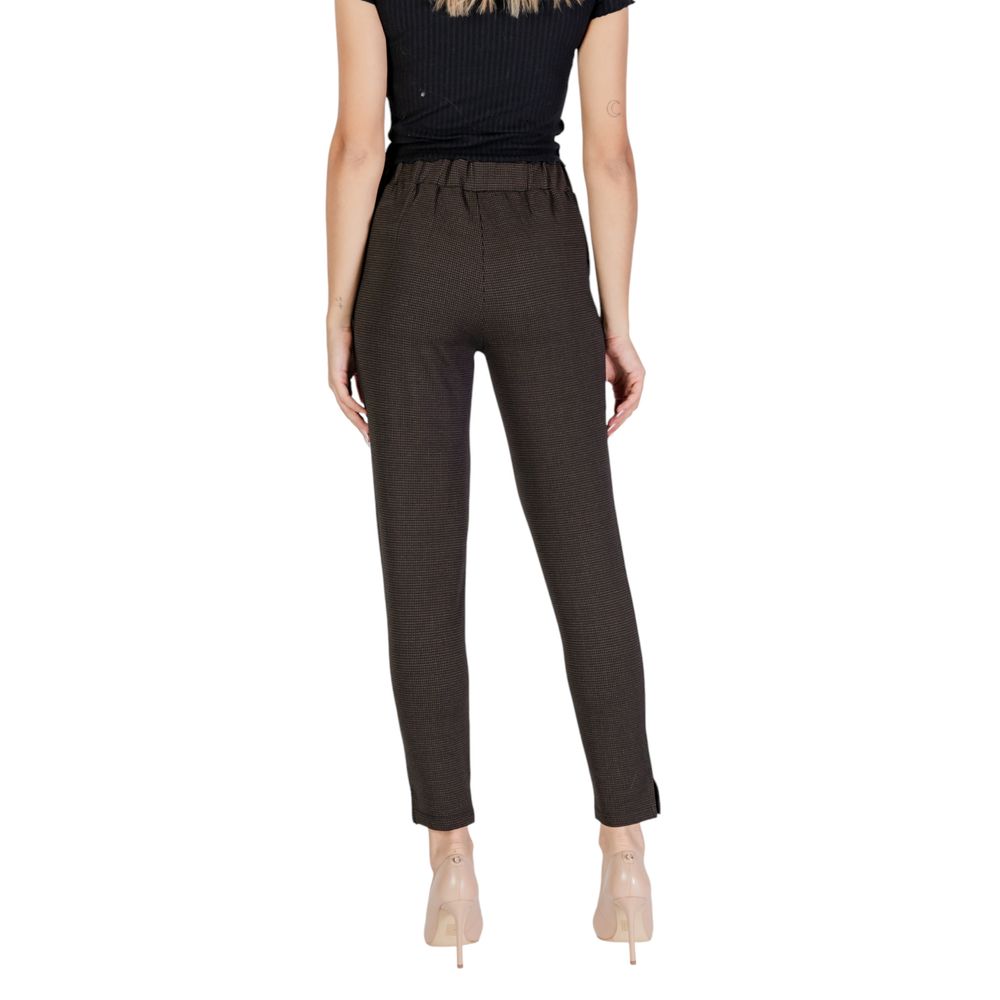ICHI Brown Polyester Pant ICHI