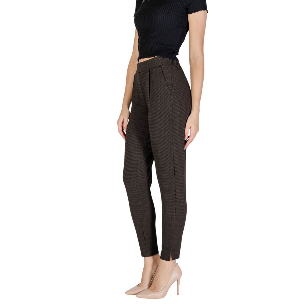 ICHI Brown Polyester Pant ICHI