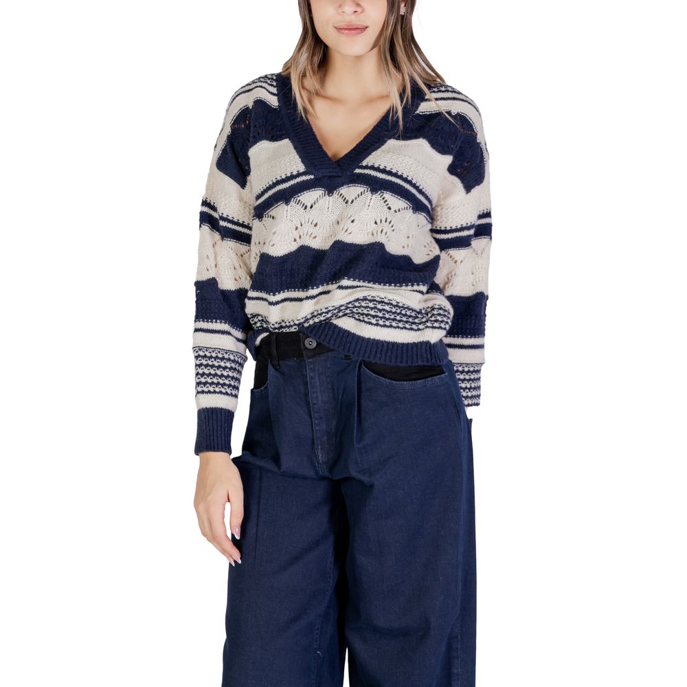 ICHI Blue Recycled Polyester Sweatshirt ICHI