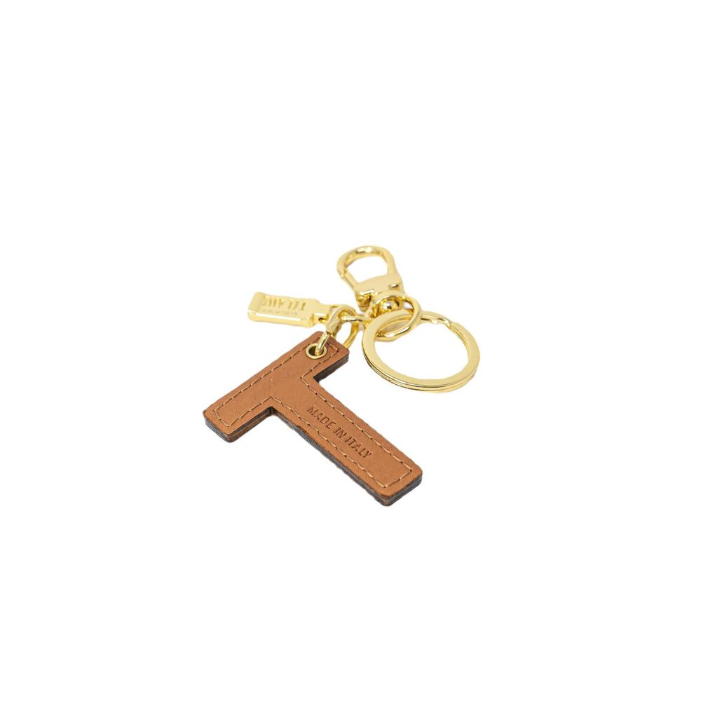 Alviero Martini Prima Classe Beige Leather Keychain Alviero Martini Prima Classe