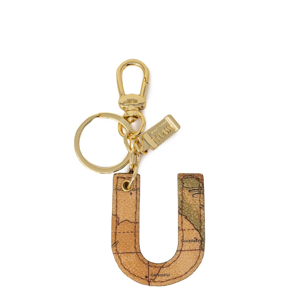 Alviero Martini Prima Classe Beige Leather Keychain Alviero Martini Prima Classe