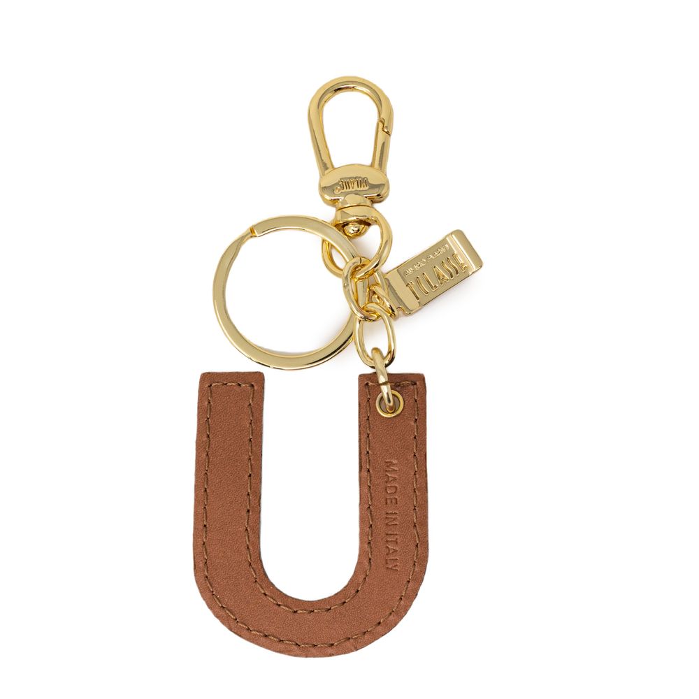 Alviero Martini Prima Classe Beige Leather Keychain Alviero Martini Prima Classe