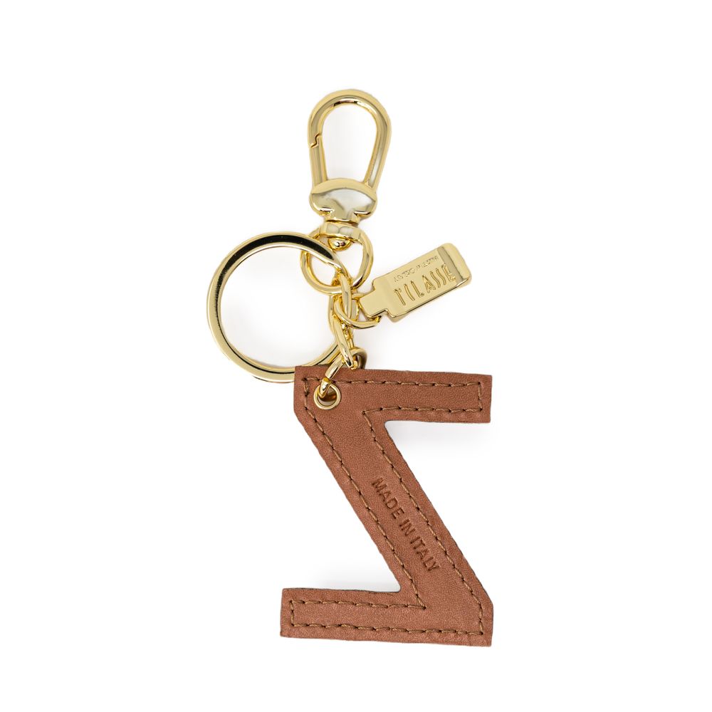Alviero Martini Prima Classe Beige Leather Keychain Alviero Martini Prima Classe