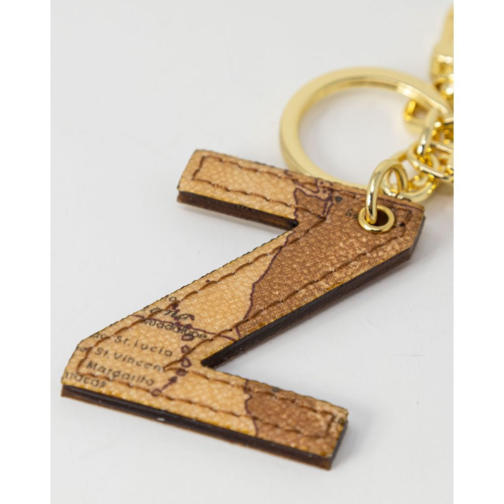 Alviero Martini Prima Classe Beige Leather Keychain Alviero Martini Prima Classe