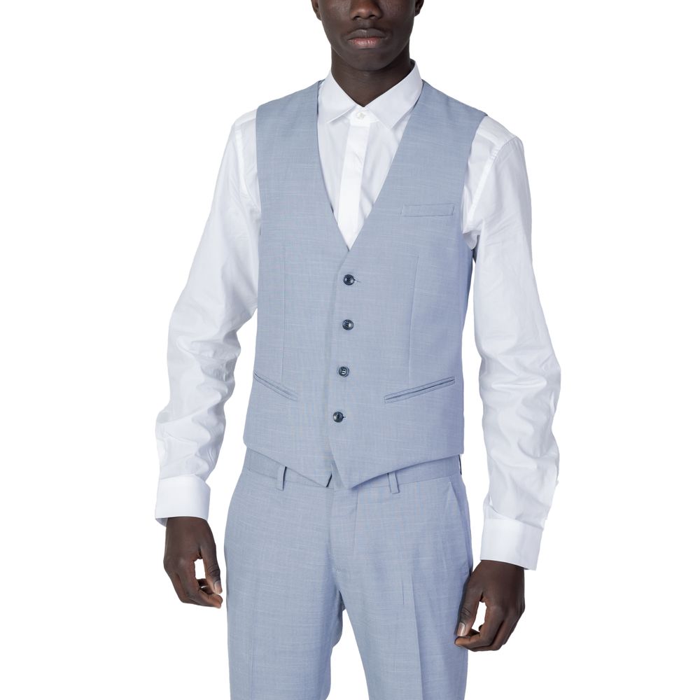 Antony Morato Blue Polyester Waistcoat Antony Morato