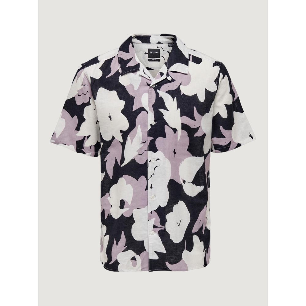 Only & Sons Purple Linen Shortsleeve Only & Sons