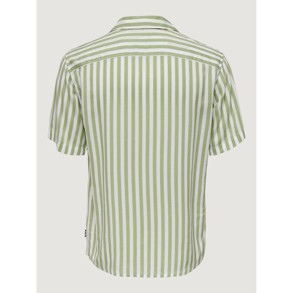 Only & Sons Green Viscose Shortsleeve Only & Sons