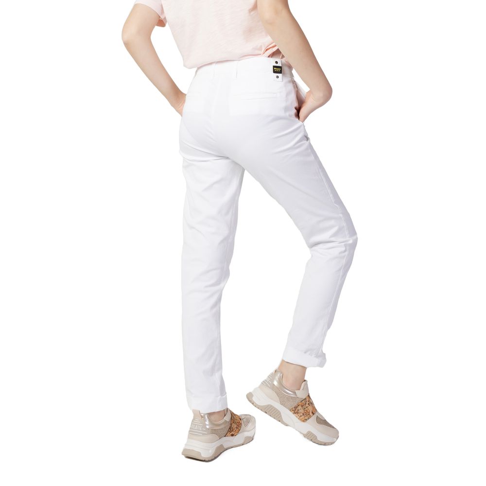 Blauer White Cotton Pant Blauer
