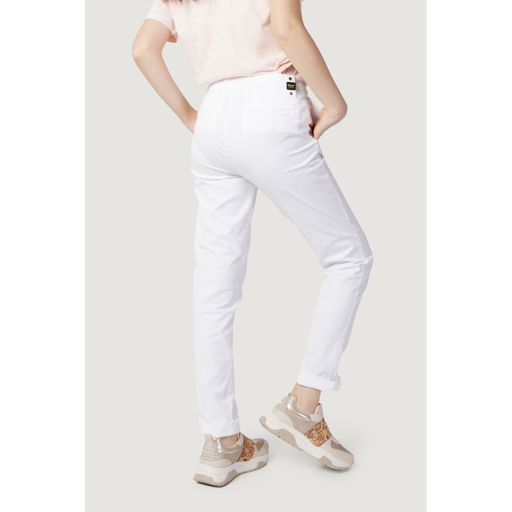 Blauer White Cotton Pant Blauer