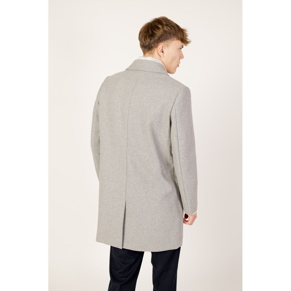 Antony Morato Gray Polyester Coat Antony Morato
